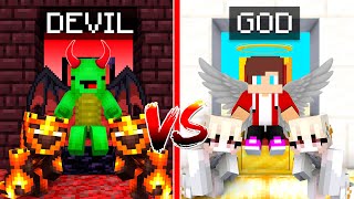 JJ GOD vs Mikey DEVIL Survival Battle in Minecraft Challenge  Mikey amp JJ Maizen [upl. by Haneehs]