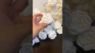 Handmade paper towel rose folding flower stepped ❤️ shorts handmade whiterose redrose flowers [upl. by Alleroif902]