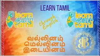 Learn Tamil thru English  Tamil Grammar  Vallinam Mellinam Idaiyinam  வல்லினம் மெல்லினம் இடையினம் [upl. by Paulita]