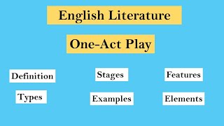 Everything You Need to Know About OneAct Play in English Literature  Element of OneAct Play [upl. by Aicel]