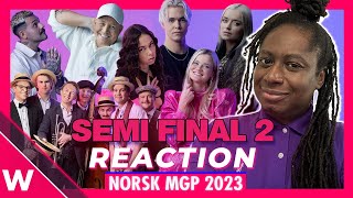 🇳🇴 Melodi Grand Prix 2023 Reacting to the songs from SemiFinal 2 [upl. by Sessler864]