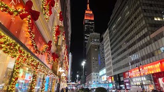 New York City Early Christmas Walk 2023 4K NYC Night Walk ✨ Macys to Bryant Park Winter Village [upl. by Sheila]