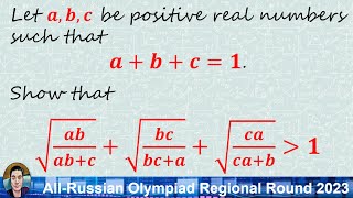 2023 AllRussian Olympiad Regional Round AMGM and Cauchy Inequality [upl. by Nnayllehs]