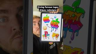 I gave famous logos drippy redesigns logos logodesign redesign procreate drawing shorts [upl. by Nailliw744]