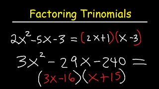 Factoring Trinomials ax2bxc By Grouping [upl. by Vonnie]