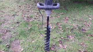 How to drill a well hole for the posts with a mixer Auger adapter Electric drill [upl. by Marje]