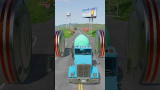 Colour Full Trucks amp Man Truck Vs Bollards crush shorts beamngcrashes [upl. by Nnalorac922]