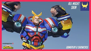 Overwatch 2  All Might Reinhardt Gameplay  My Hero Academia Collab [upl. by Enihpled]