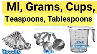 Baking Conversion Chart  Ml  Grams  Cups  Tablespoon  Teaspoon [upl. by Dre242]