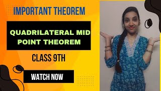 Quadrilateral Mid Point Theorem  Class 9 Chapter 8 theorem  Quadrilateral Class 9 viralvideo [upl. by Tterraj]