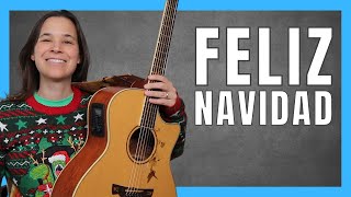 Strum Along Feliz Navidad Guitar Lesson [upl. by Aicirtam]