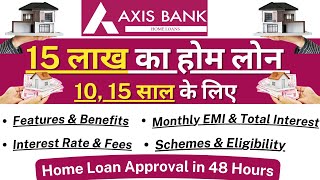 Axis Bank Home Loan  15 Lakh Home Loan EMi  Interest Rate Fees Schemes amp Eligibility [upl. by Uel847]