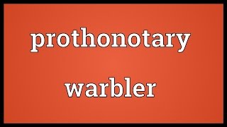 Prothonotary warbler Meaning [upl. by Cynthie]