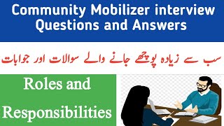 Community Mobilizer interview questions and answers  Mobilizer roles and responsibilities [upl. by Artemed]