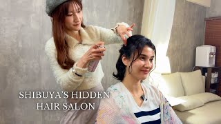 ASMR🌸Shibuyas Hidden Hairsalon in TokyoClose Up Rain outside Soft Spoken [upl. by Ahsinna981]