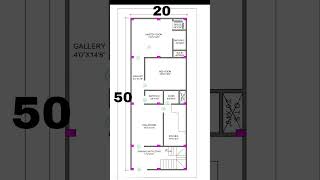 20x50 house plan  20 by 50 house design  simple house plan housedesign houseplan floorplan [upl. by Anippesuig222]