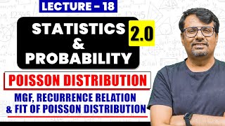 MGF Recurrence Relation amp Fit of Poisson Distribution  Statistics and Probability  By GP Sir [upl. by Eletnahs]