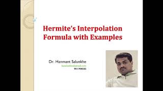 Hermites Interpolation Formula with Examples [upl. by Hospers]