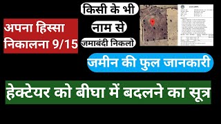 जमीन को हेक्टेयर से बीघा में कैसे बदलें  जमाबंदी में अपना हिस्सा कैसे निकाले jamabandi kaise nikale [upl. by Imotih958]