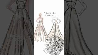 Step 2  The Design ft You and I priscillacouture bespoke customweddinggown couture handdrawn [upl. by Trainor]