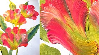 Painting flowers with acrylic is easyflowers [upl. by Ardenia]