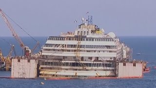 Timelapse video shows first stages of Costa Concordia refloat [upl. by Wickner]