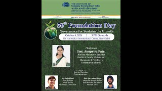 ICSI 56th Foundation Day Celebrations ICSIFoundationDay Governance ViksitBharat ICSIat56 [upl. by Nadroj]