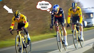 The INSANE Jumbo Visma Team Attack  Paris Nice 2022 Stage 1  Roglic Wout van Aert Laporte [upl. by Lak]