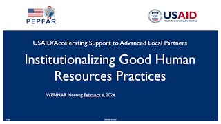 Institutionalizing Good Human Resource Practices [upl. by Yoong]