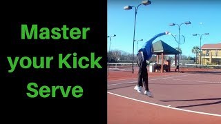 KICK SERVE DRILLS  Learn how to hit and improve your topspin serve [upl. by Eirameinna]