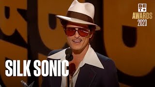 Bruno Mars amp Anderson Paak Win Album Of The Year For Silk Sonics Iconic Debut  BET Awards 23 [upl. by Nodnas616]