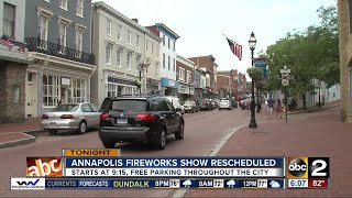 4th of July fireworks rescheduled for Wednesday in Annapolis [upl. by Yziar150]