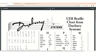 Duxbury Braille Reference Sheet [upl. by Roscoe647]