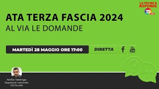 Ata terza fascia 2024 al via la compilazione delle domande [upl. by Alf]