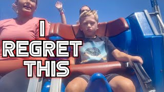 First time on UpsideDown Roller CoasterSix Flags New England Vlog [upl. by Blanding]