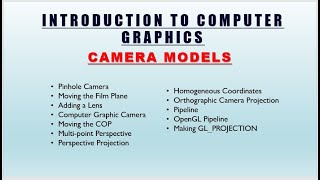 Camera Models Introduction to Computer Graphics [upl. by Valenka]