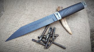 WOOTZ steel from old drills  MAKING A VIKING SEAX [upl. by Acined3]