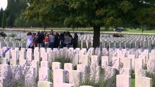 quotGoing Homequot on the Bagpipes at Tyne Cot Cemetery Belgium [upl. by Idas]