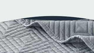 Qucover Lightweight Quilt Set Ultrasonic Quilting Modern Geometric Patterns Bedspread Set [upl. by Quill408]