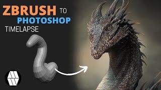 ZBrush to Photoshop Timelapse  Dragon Concept [upl. by Enilrad155]