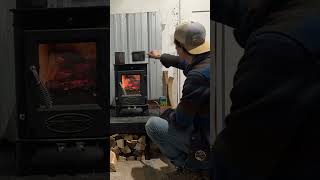 Tiny wood stove dwarf 4k first burndinner [upl. by Townsend]