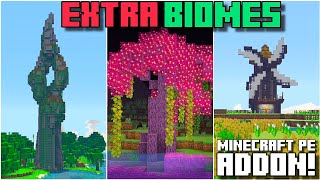 🌳NEW BIOMES ADDON for BEDROCK  MINECRAFT PE 120 addons [upl. by Albin]