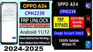 Oppo A54 Frp Bypass Without Pc Oppo A54 Google Account Lock Remove without computer 2024 [upl. by Yanahc594]