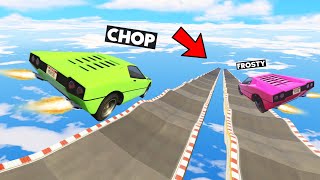 GTA 5 RACE BUT CHOP WINS INSTEAD OF FROSTY FOR FIRST TIME IN MEGA RAMP [upl. by Nonaihr]