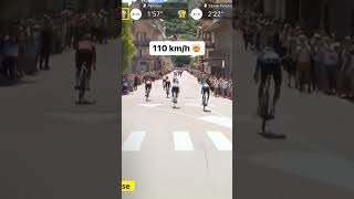 😱110kmh au compteur en descente shorts cycling tourdefrance2024 [upl. by Fanchan]