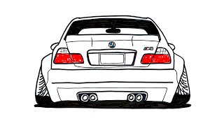 How To Draw Bmw Car Step By Step  Kolay Araba Çizimi Bmw  Çizim Mektebi Car Drawing [upl. by Mckenzie]