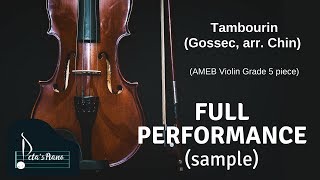 Tambourin Gossec arr Chin  Full Performance sample [upl. by Ruskin]