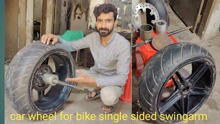 how to make singal side swingarm  one sided swingarm bike [upl. by Anaed]