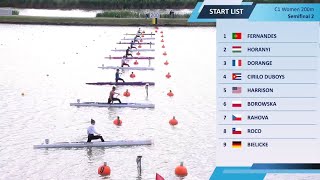 C1 Womens 200m SemiFinal 2  2024 Canoe Sprint European Paris Olympic Qualifier Szeged Hungary [upl. by Haggai397]