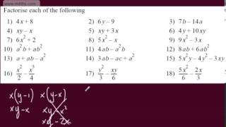 GCSE Tutorial Factorising Algebraic Expressions GCSE Maths Algebra [upl. by Aipotu615]